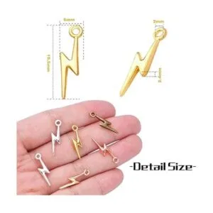 120 colgantes de 6 colores con forma de rayo de aleación_3