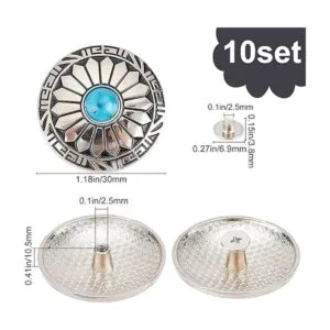 GORGECRAFT 1 caja de 10 botones traseros de 1.181 in_2