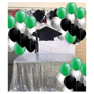 Decoraciones de graduación 2022 Green Grad Green Silver_6
