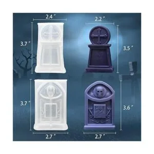 2 piezas de molde para velas de piedra sepulcral de_2