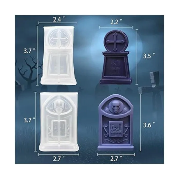 2 piezas de molde para velas de piedra sepulcral de_2