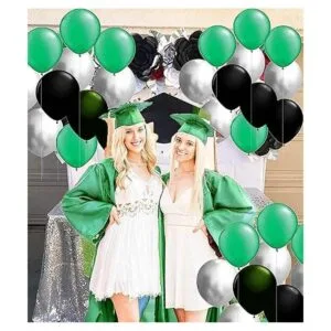 Decoraciones de graduación 2022 Green Grad Green Silver_3