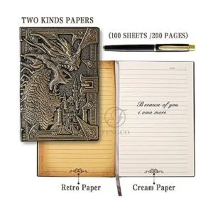 Cuaderno de escritura en relieve de dragón 3D con juego de_3