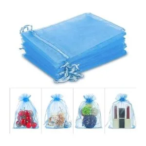 WenTao 100 bolsas de organza con cordón transparente de_6