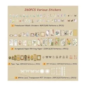Paquete de 260 piezas de suministros para álbumes de_3