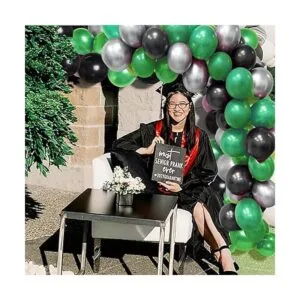 Decoraciones de graduación 2022 Green Grad Green Silver_7