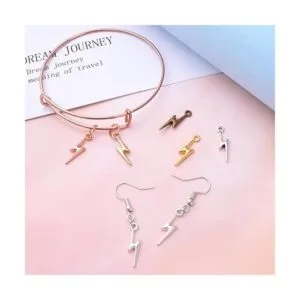 120 colgantes de 6 colores con forma de rayo de aleación_7