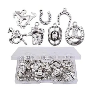 42 colgantes de plata envejecida diseño de vaquero_1