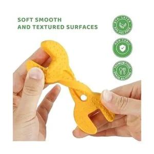 Fu Store Paquete de 4 juguetes de dentición de silicona_3