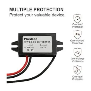 PlusRoc Convertidor impermeable de 12 V24 V a 5 V módulo_4