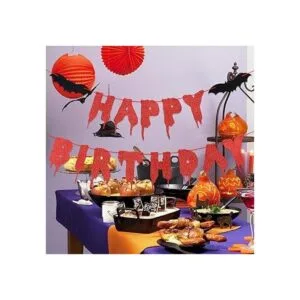 TeePolly Cartel rojo brillante para Halloween decoración_3