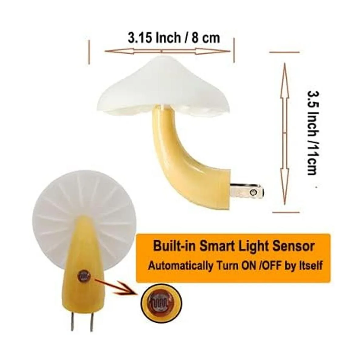 AUSAYE Lámpara de pared LED con sensor de luz nocturna_5