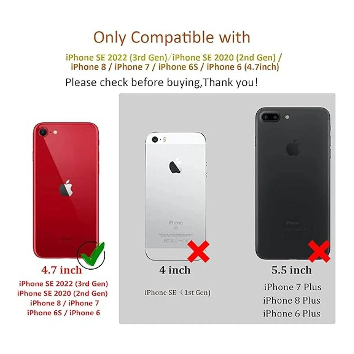 Funda compatible con iPhone SE 2022 cartera iPhone 8_2