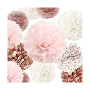 AOBKIAT Juego de pompones de papel de seda 12 piezas de_2