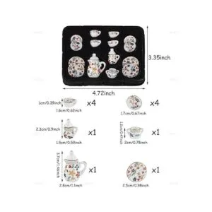 AUEAR Juego de 15 platos de porcelana en miniatura 112_3