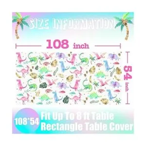 Mantel de fiesta de cumpleaños de dinosaurio para niña_3