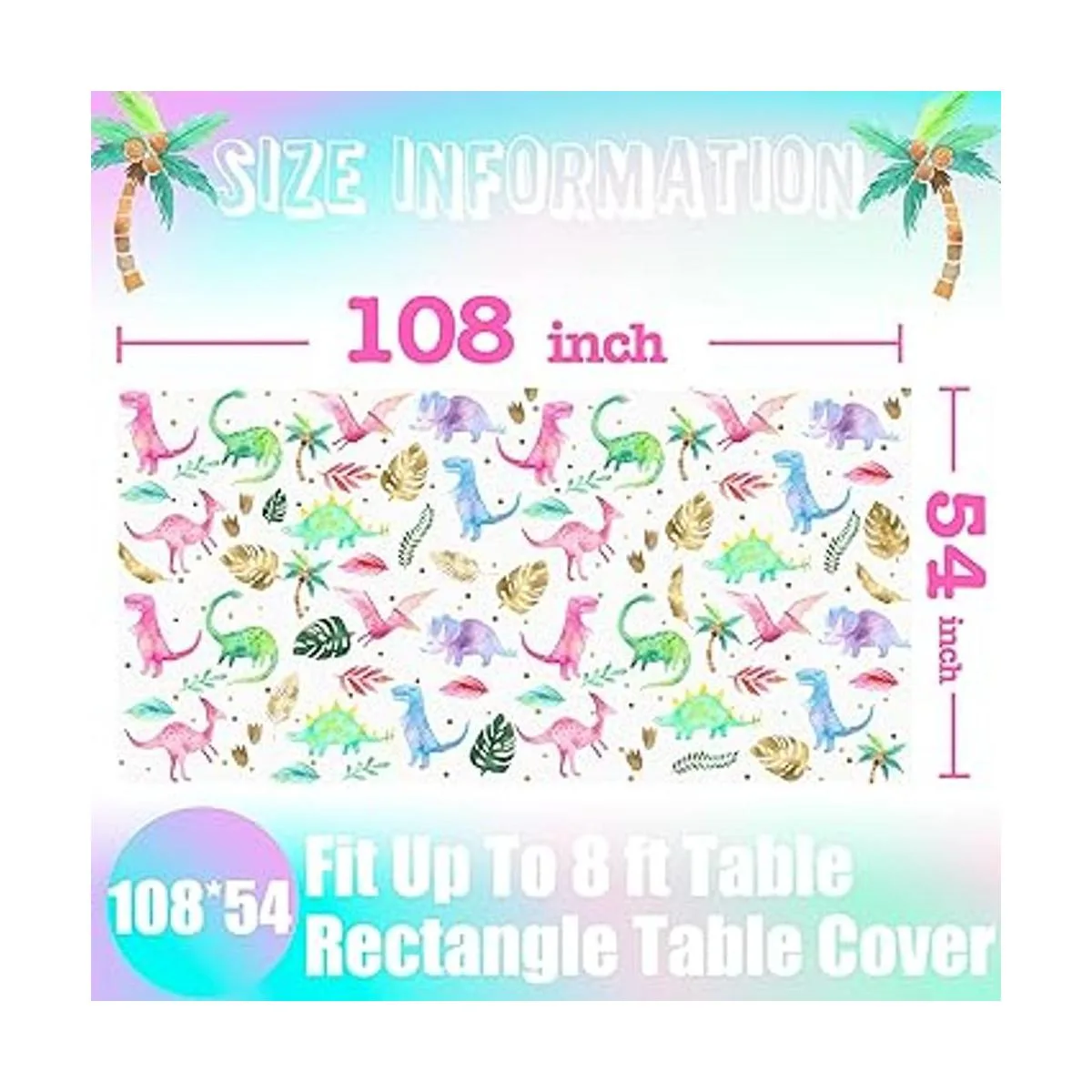 Mantel de fiesta de cumpleaños de dinosaurio para niña_3