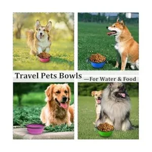 LAVAED Paquete de 4 cuencos plegables para perros_3