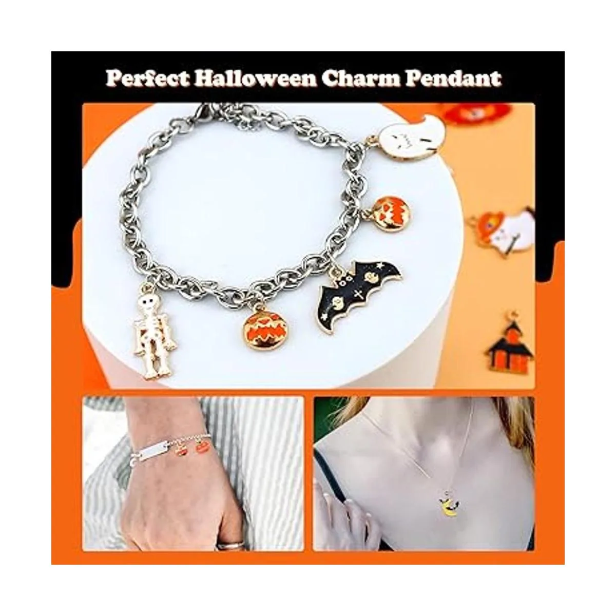 JIALEEY 100 dijes de Halloween al por mayor de lotes de_6