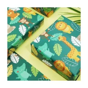 Papel de regalo de cumpleaños para niños y niñas animales_4