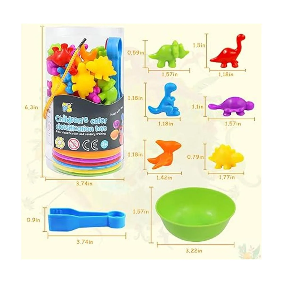 RAEQKS Contando juguetes de dinosaurios juegos a juego con_2