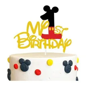 Decoración para tartas de cumpleaños con purpurina dorada_1