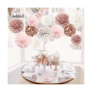 AOBKIAT Juego de pompones de papel de seda 12 piezas de_4