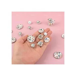 AUEAR Juego de 15 platos de porcelana en miniatura 112_6