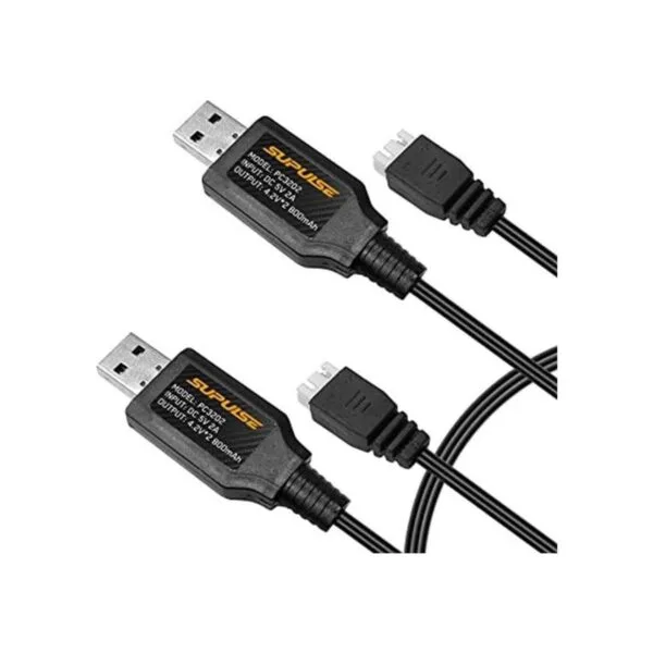 SUPULSE 2 cables de carga USB 2A para 2S 7.4V batería LiPo_1