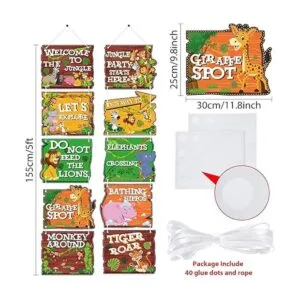 Blulu 10 letreros de fiesta de animales de la selva_2