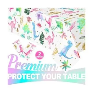 Mantel de fiesta de cumpleaños de dinosaurio para niña_4