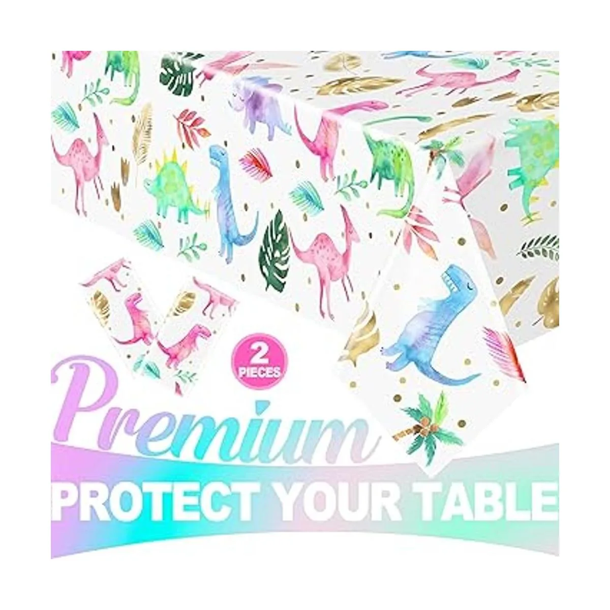 Mantel de fiesta de cumpleaños de dinosaurio para niña_4