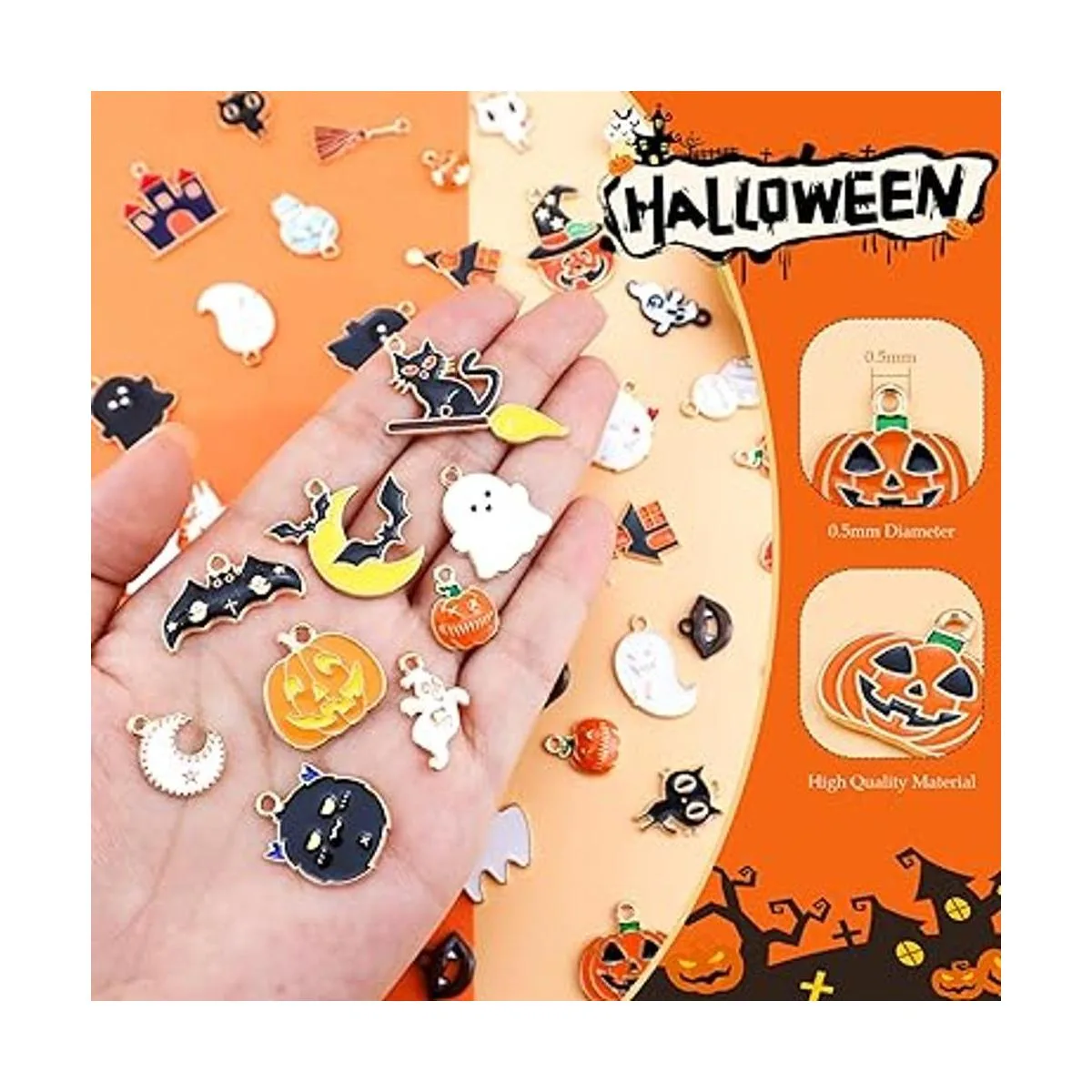 JIALEEY 100 dijes de Halloween al por mayor de lotes de_4