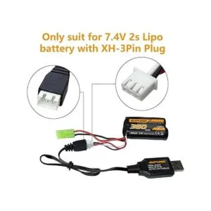 SUPULSE 2 cables de carga USB 2A para 2S 7.4V batería LiPo_7