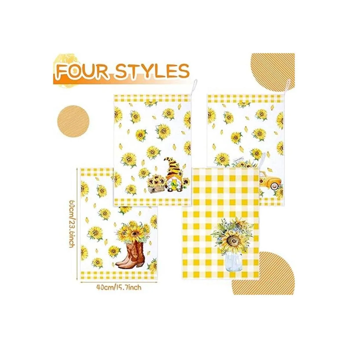 4 toallas de cocina toallas de cocina con girasol_5