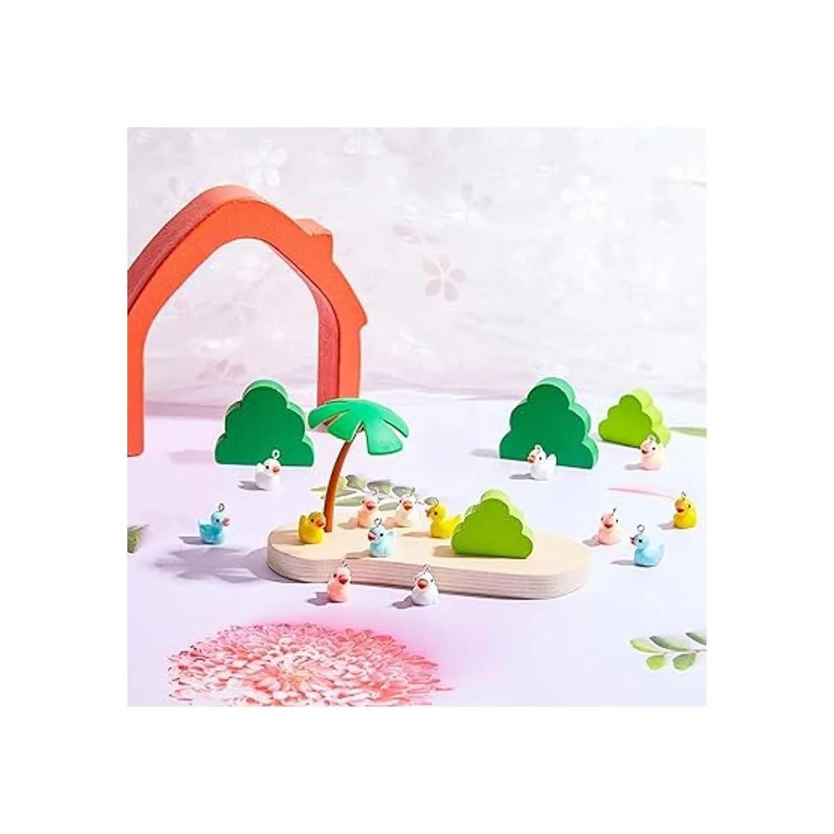 40 piezas de abalorios de patos de resina de patos de_7