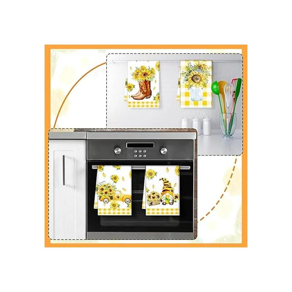 4 toallas de cocina toallas de cocina con girasol_4