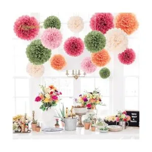 NICROLANDEE Decoraciones para fiestas de boda 16 pompones_4
