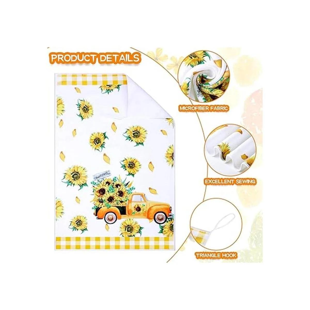 4 toallas de cocina toallas de cocina con girasol_3