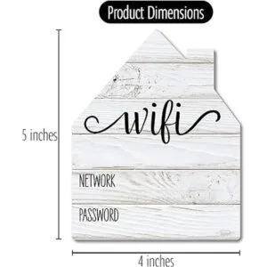 Letrero de contraseña WiFi de color negro rústico imán de_5
