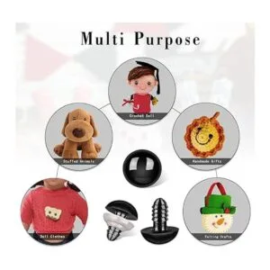 800 piezas de ojos de seguridad ojos de plástico negros_3