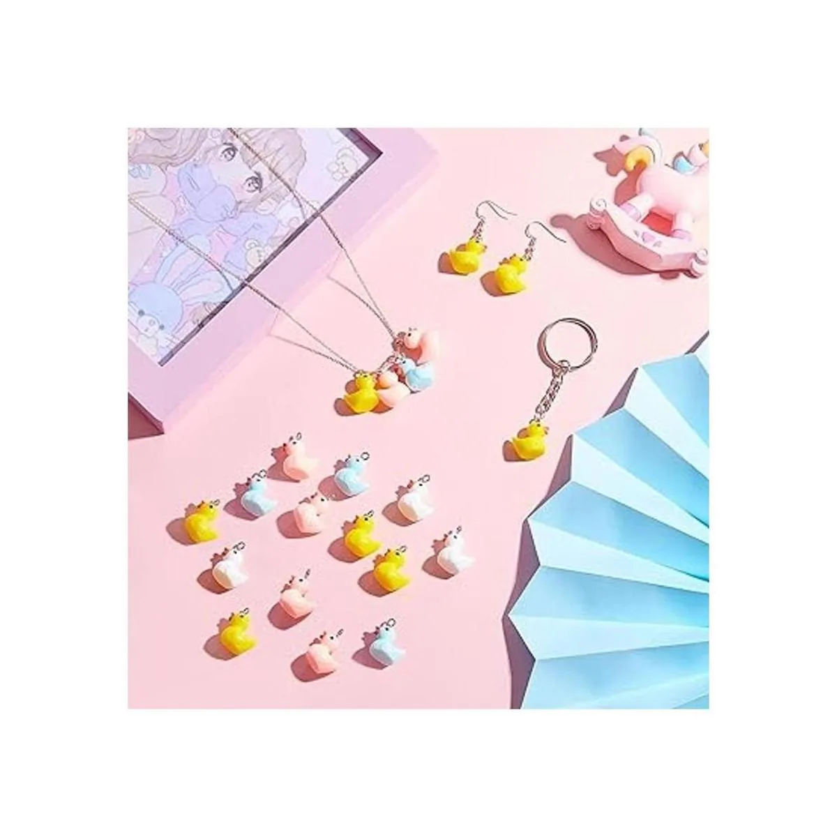 40 piezas de abalorios de patos de resina de patos de_6