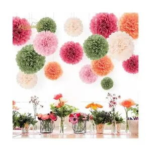 NICROLANDEE Decoraciones para fiestas de boda 16 pompones_5