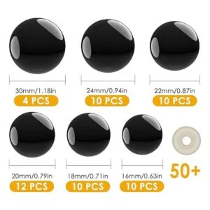 Ojos de seguridad negros grandes de 161.181 in para_2