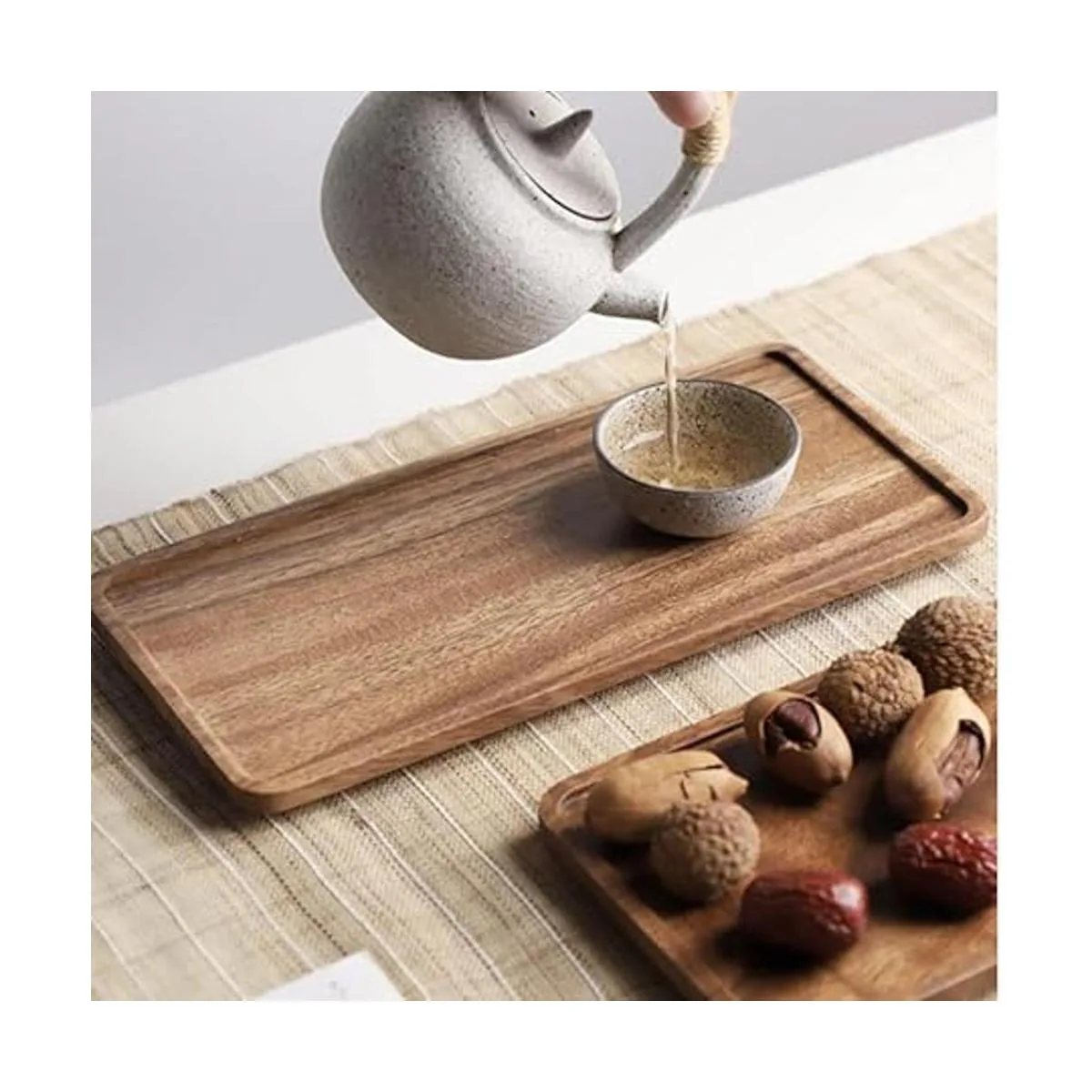 Platos y bandejas de madera maciza de 11.8 pulgadas de_6