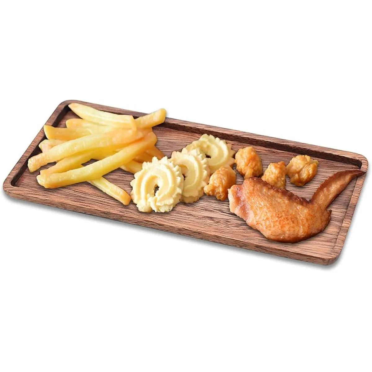 Platos y bandejas de madera maciza de 11.8 pulgadas de_3