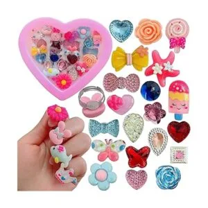 Juego de 24 anillos para niñas anillos de vestir para_2