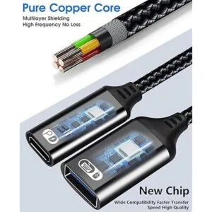 Adaptador USB C OTG USB C a USB hembra con PD 60W_4