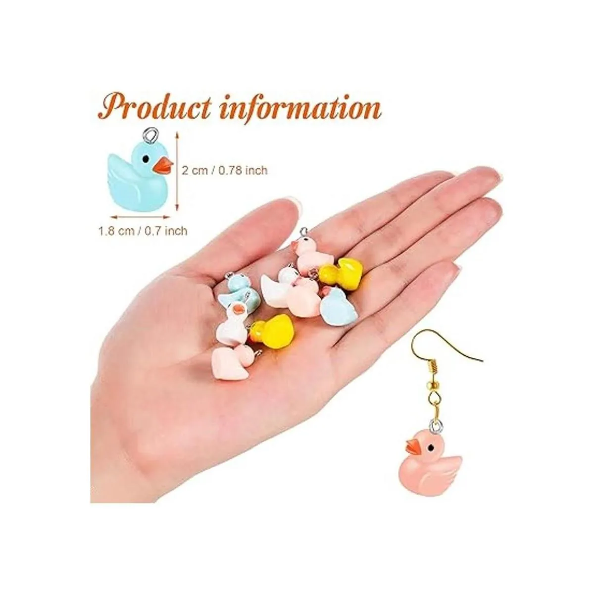 40 piezas de abalorios de patos de resina de patos de_3