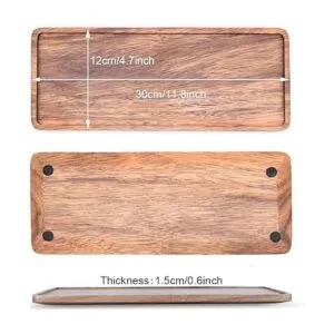 Platos y bandejas de madera maciza de 11.8 pulgadas de_4